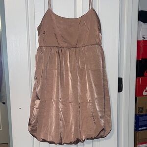 Forever 21 Brown Satin Mini Dress